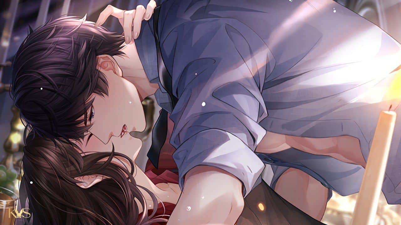 A couple lying close, focused on sound and touch