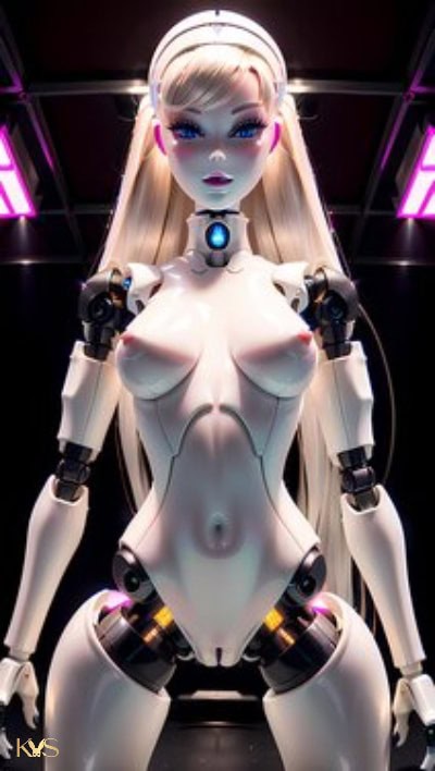 An AI robot doll aesthetic used in futuristic dollification roleplay